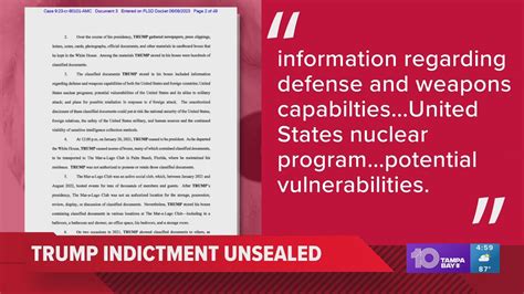 Trump indictment unsealed in case involving mishandling of classified information